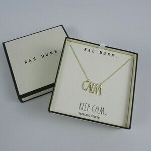 New Rae Dunn "CALM" Necklace 14K Gold Plated